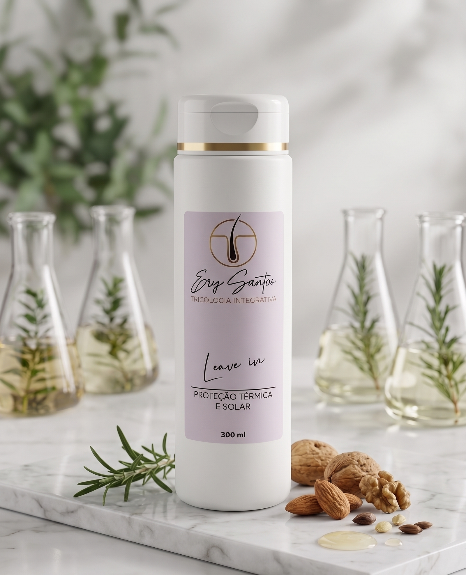 Leave-in Ery Santos com proteção térmica e solar — produto de tricologia integrativa